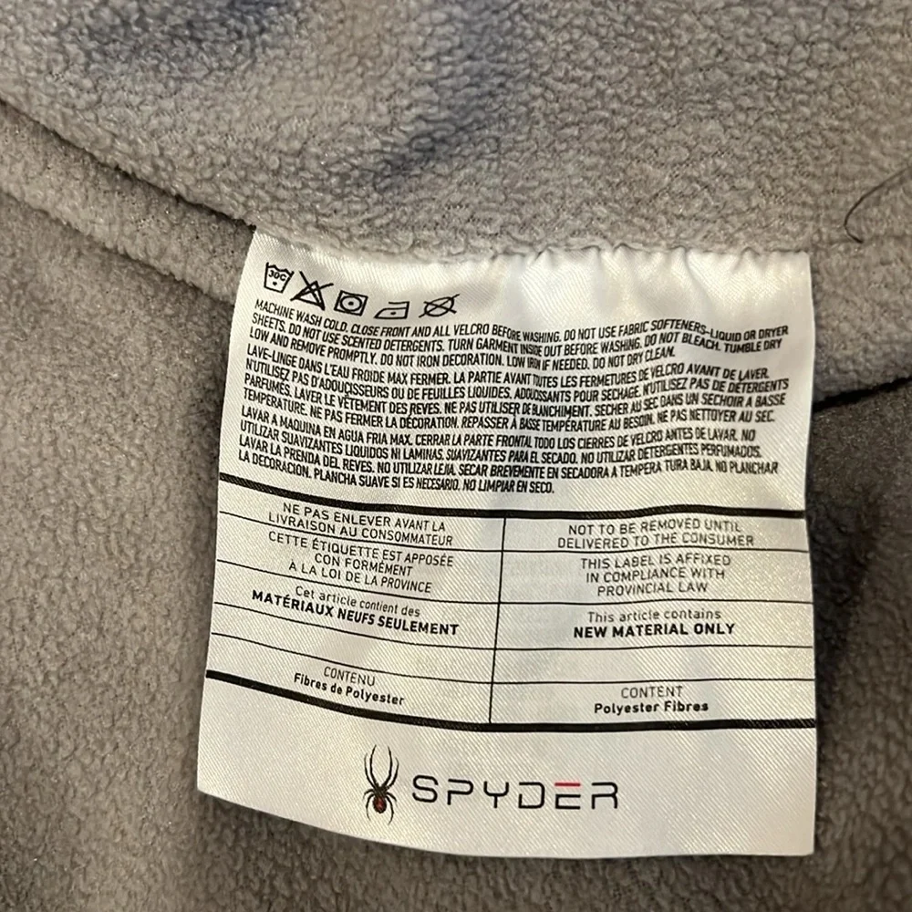 Spyder Full Zip Puffer Jacket Boys Frontier Hooded Long Sleeve